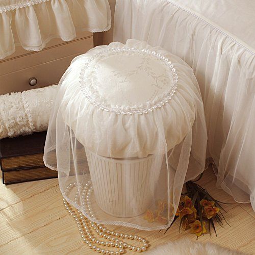  Lotus FADFAY Home Textile,Beautiful Milk White Ruffle Bedding Set,Korean Bedding Sets,Girls Lace Ruffled Bedding Set,9Pcs,Queen