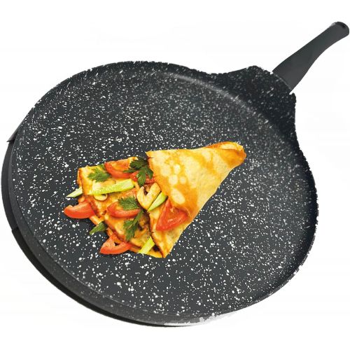  Lotus Home Crepe Pan, Black, With Nonstick Coating - Great Skillet for Omelets and Crepes with Granite Coating & silicone Handle Induction compatibles (1)