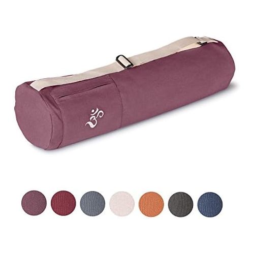  [아마존베스트]Lotuscrafts Yoga Bag Mysore Made from Organic  Fair and Ecological GOTS Certified  Yoga Carrier Bag, Ideal for Yoga Mats and Yoga Accessories  “Om” Embroidery