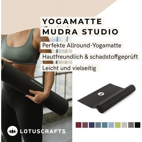  [아마존베스트]Lotuscrafts Mudra Studio Yoga Mat, 5 mm Thick, Skin Friendly & Tested for Harmful Substances, Suitable for Beginners & Advanced Students, Professional Mat for Yoga, Pilates, Sports