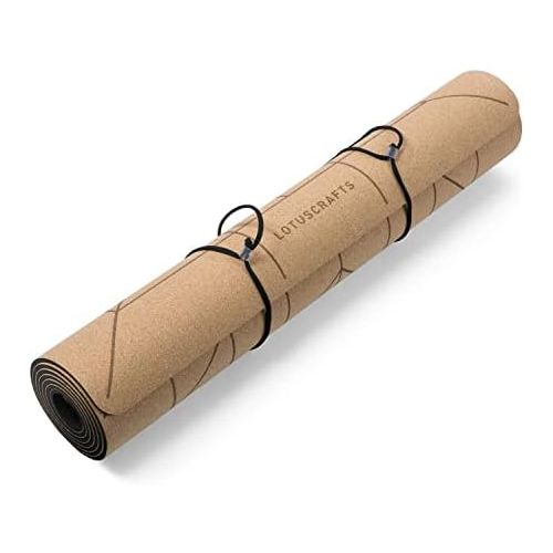  [아마존베스트]Lotuscrafts Cork Yoga Mat, Non-Slip Sweat-Resistant Surface, 100% Recyclable Materials, Yoga Mat made of Cork & TPE, Ideal for Hot Yoga, Good Grip & Very Light, 183 x 66 x 0.5 cm