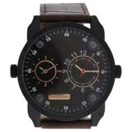 Louis Villiers AG3736-12 BlackBrown Mens Leather Strap Watch