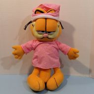 LouisandRileys Sleepy Bed Time Garfield Plush Doll 16 inches Tall 13 Inches Wide