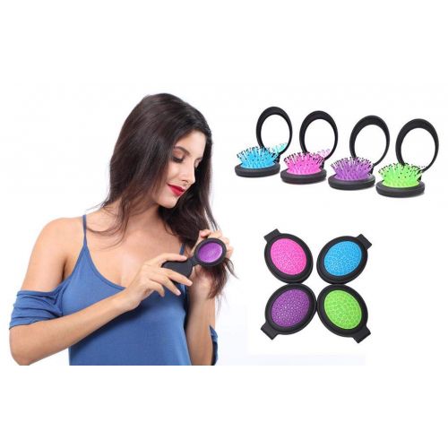  Louise Maelys LOUISE MAELYS 4pcs Travel Folding Hair Brush with Mirror Pocket Comb Bulk Gift Idea