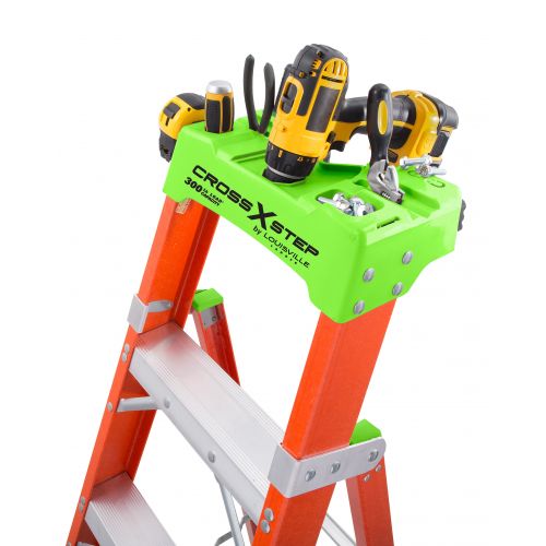  Louisville Ladder FXS1508 8 ft. Fiberglass Cross Step Ladder, Type IA, 300 Lbs Load Capacity