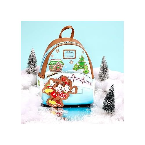  Loungefly Disney Mickey and Minnie Ice Skating Holiday (Gingerbread Scented) Mini-Backpack, Amazon Exclusive