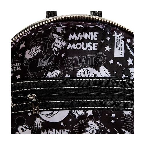 Loungefly Disney 100: Black and White Vault Mini-Backpack, Amazon Exclusive