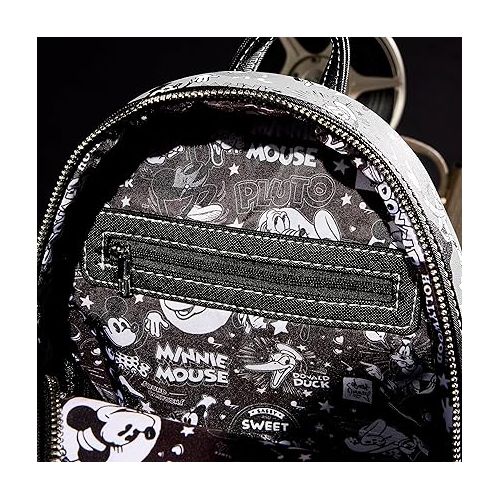  Loungefly Disney 100: Black and White Vault Mini-Backpack, Amazon Exclusive