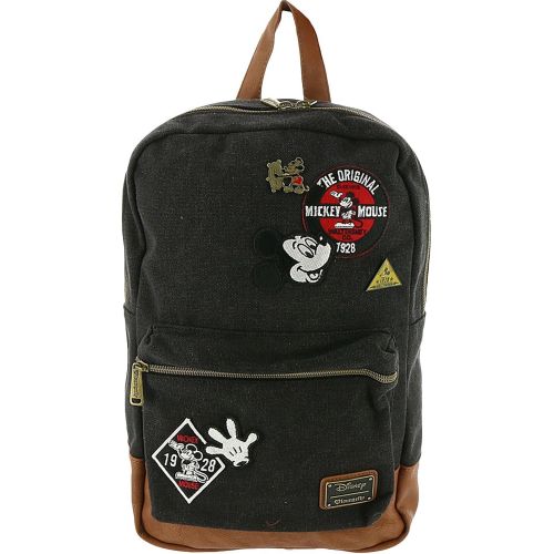  Loungefly Mickey Mouse Patches Denim Backpack (One, Black-multi, Size No Size