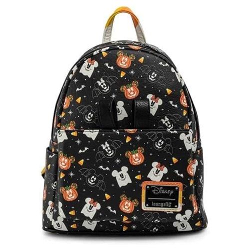  Loungefly Disney Mickey and Minnie Spooky Mice Adult Womens Double Strap Shoulder Bag Purse with Ears Headband
