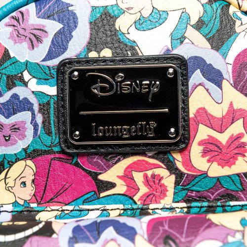  Loungefly Womens Disney Alice in Wonderland Wildflowers Double Strap Shoulder Bag Purse