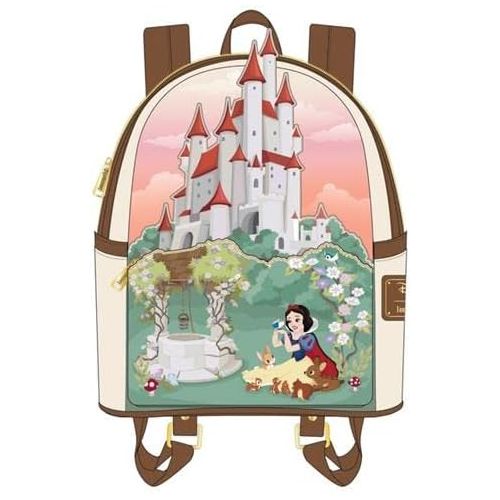  Loungefly Disney Snow White Castle Series Womens Double Strap Shoulder Bag Purse