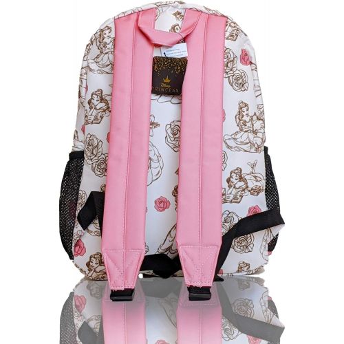  Loungefly x Disney Belle Princess Beauty Pink All Over Print Nylon Backpack