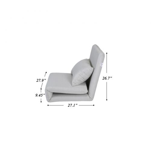  Loungie Relaxie Linen 5 Position Adjustable Convertible Flip Chair