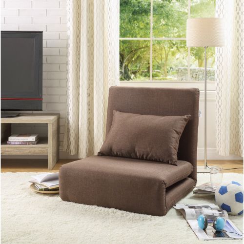  Loungie Relaxie Linen 5 Position Adjustable Convertible Flip Chair