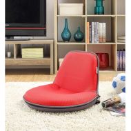 Loungie Quickchair Indoor/Outdoor Foldable Floor Chair, Grey/Red