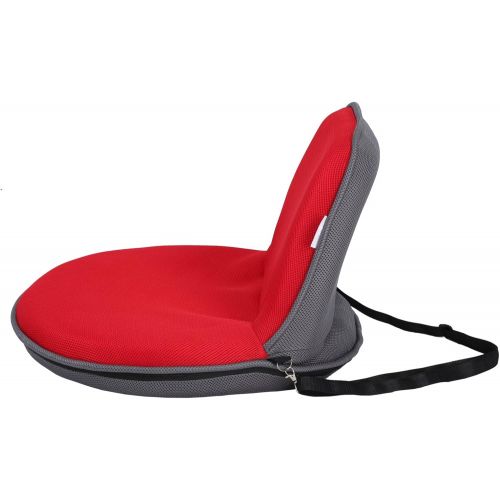  Loungie Quickchair Indoor/Outdoor Foldable Floor Chair, Grey/Red