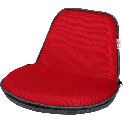  Loungie Quickchair Indoor/Outdoor Foldable Floor Chair, Grey/Red