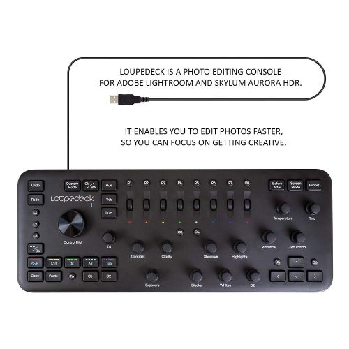  Loupedeck+ Plus Photo and Video Editing Console and Keyboard for Adobe Lightroom, Adobe Photoshop CC, Premiere Pro CC, Skylum Aurora HDR and More