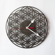 /LovEnts Wall Clock FLOWER OF LIFE, Wooden Clock, Wood clock, Wooden Wall Clock, Modern Clock, Unique clock, Sacred Geometry, Valentines day gift