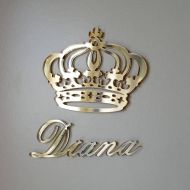 LovEnts Princess Crown, Crown Prince, Royal Crown with Your Name, Personalized Crown, Royal Crown Wall Decor, Custom Hanging Signs, Wall Signs