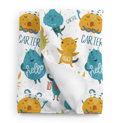  Lovable Gift Co Personalized Monster Baby Blanket, Fleece Name Blanket