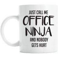 Lovable Gift Co Just call me office ninja, funny mug, coworker gift