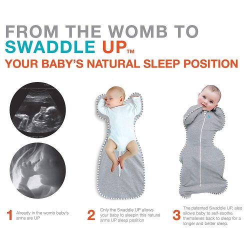  Love To Dream Swaddle UP 50/50 Transition Bag Warm, Mint, Large, 18.5-24 lbs, Patented Zip-Off Wings, Gently Help Baby Safely Transition from Being swaddled to arms Free Before Rol