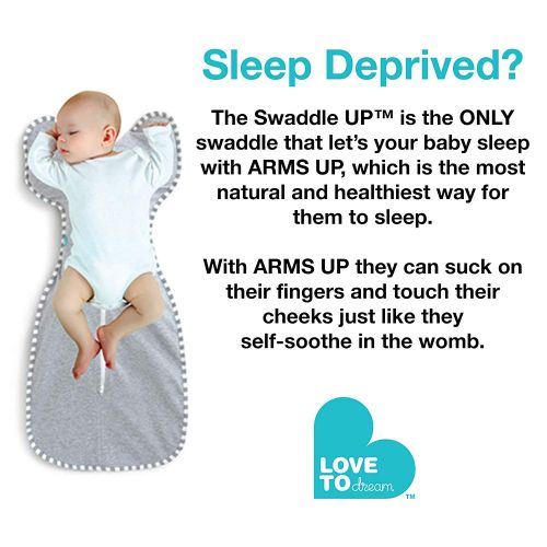  Love To Dream Swaddle UP 50/50 Transition Bag Warm, Mint, Large, 18.5-24 lbs, Patented Zip-Off Wings, Gently Help Baby Safely Transition from Being swaddled to arms Free Before Rol