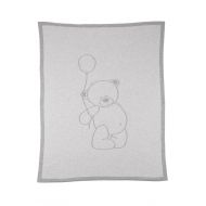Love Cashmere Unisex 100% Cashmere Teddy Bear Baby Blanket- Gray Multi - Made in Scotland