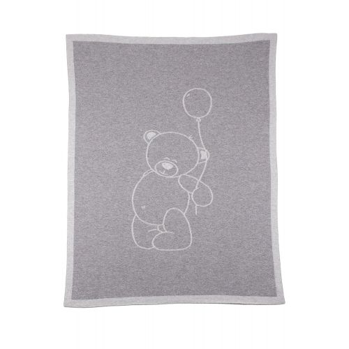  Love Cashmere Unisex 100% Cashmere Teddy Bear Baby Blanket- Gray Multi - Made in Scotland