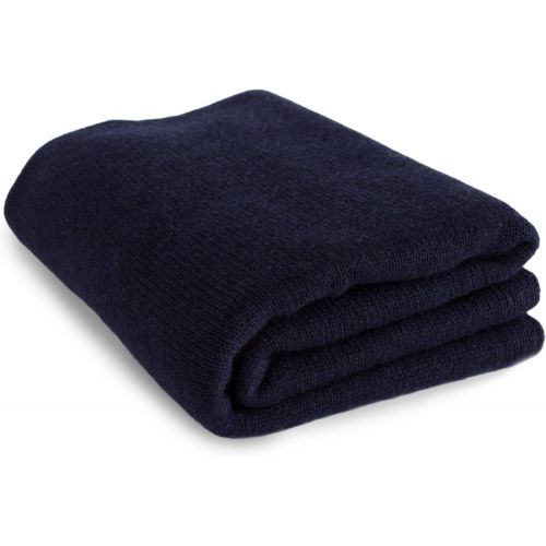  Luxurious 100% Cashmere Travel Wrap Blanket - Dark Navy - handmade in Scotland by Love Cashmere RRP 660