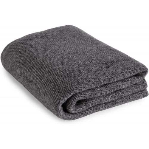  Love Cashmere Luxurious 100% Cashmere Travel Wrap Blanket - Dark Gray - handmade in Scotland by