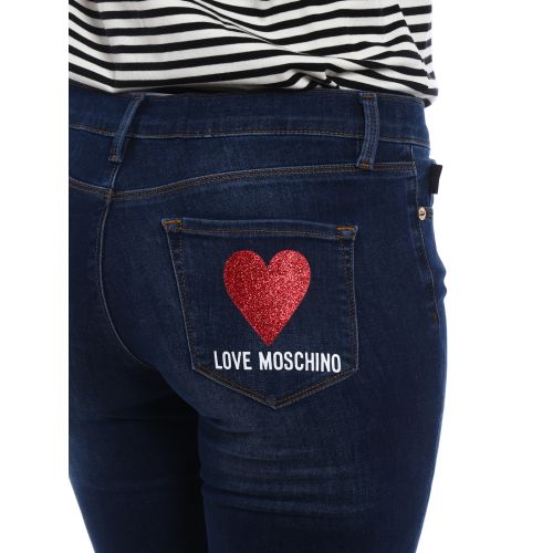  Love Moschino Stretch denim flared crop jeans