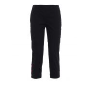 Love Moschino Heart-shaped snaps crop trousers
