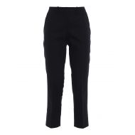 Love Moschino Black cotton tapered crop trousers