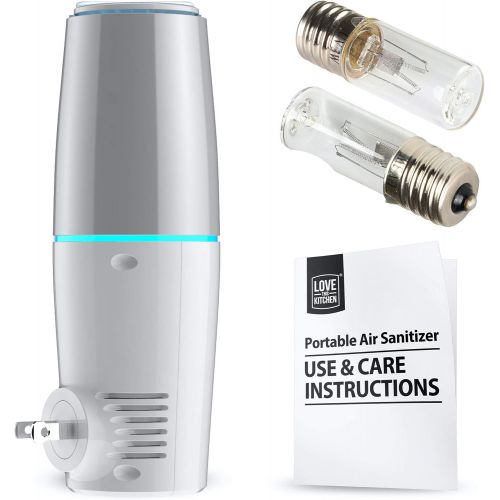  Love This Kitchen Air Purifier Wall Plug In with 2 UVC Bulbs - Portable Home Air Sanitizer with UV-C Light - Kitchen Purifier, Odor Reducer, and Neutralizer for Small Rooms & Office - Love This Kitc