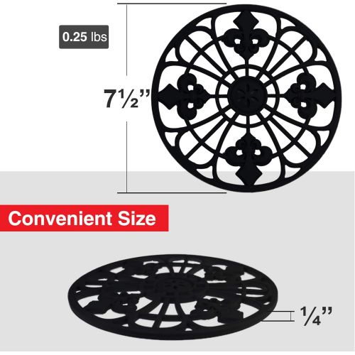  Love This Kitchen Silicone Trivet Set for Hot Dishes, Pots & Pans. These Modern Kitchen Hot Pads Come in 3 Different Country Decor Designs That Mimics Vintage Cast Iron Trivets. 7.5 inch Round, Set