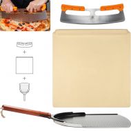 Love This Kitchen The Ultimate Pizza Making Set - 14 x 16 Pizza Stone, 14 Aluminum Pizza Peel and 14 Stainless Steel Rocker Pizza Cutter | Great for Baking Pizza, Cookies and Bread in Any Oven or Gr