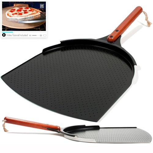  Love This Kitchen The Ultimate Pizza Making Tools  Classic 16” Round Pizza Stone, 14” Aluminum Pizza Peel and 14” Stainless Steel Rocker Cutter | Great Bundle for Baking Pizza, Cookies, Bread in Ov