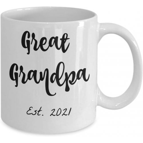  [아마존베스트]Great Grandpa Est 2021 Mug for Baby Reveal - 11oz Coffee Cup - Love This Mug