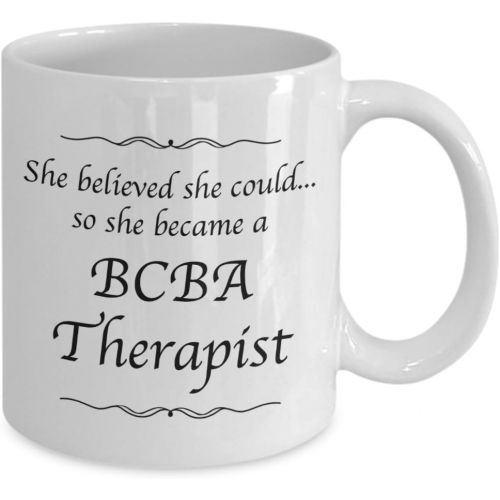  [아마존베스트]Love This Mug BCBA Therapist Mug Stocking Stuffer For Women - She Believed She Could Desk Decor - Gifts For Women - Behavioral Therapy - ABA - Behavior