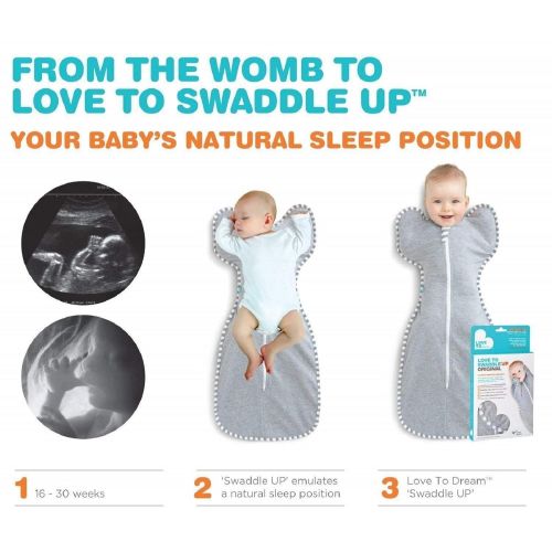  Love to Dream Love To Dream Swaddle UP Lite, Gray, Small, 7-13 lbs, Dramatically Better Sleep, Allow Baby to...