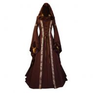 LoveCos Vintage Boho Medieval Dress for Women Halloween Costume Victorian Renaissance Dresses Up