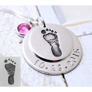 Love It Personalized Babys Actual Footprints Personalized Necklace, New Arrival Gift, Mother’s Day Gift for New Mom