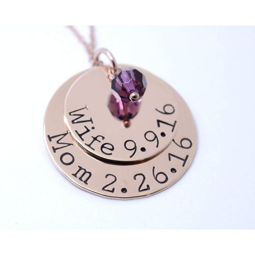  Love It Personalized Custom Wife & Mom Necklace - 14K Rose Gold Filled Birthstone Jewelry - Mothers Day Gift for Her