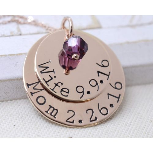  Love It Personalized Custom Wife & Mom Necklace - 14K Rose Gold Filled Birthstone Jewelry - Mothers Day Gift for Her