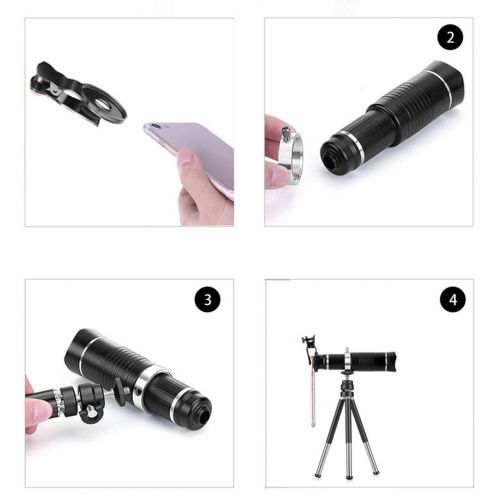  LoveOlvidoS 20X Zoom Mobile Phone Telescope Lens Optical Telephoto Camera Lens with Tripod HD Telescope Universal for Smartphones