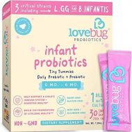 Lovebug Probiotics Lovebug Tiny Tummies Probiotic, 30 Packets, Infant & Baby probiotics Support for Babies 0-6 Months Old, Oral Probiotics Kids - Helps Reduce Crying & Fussiness (30)