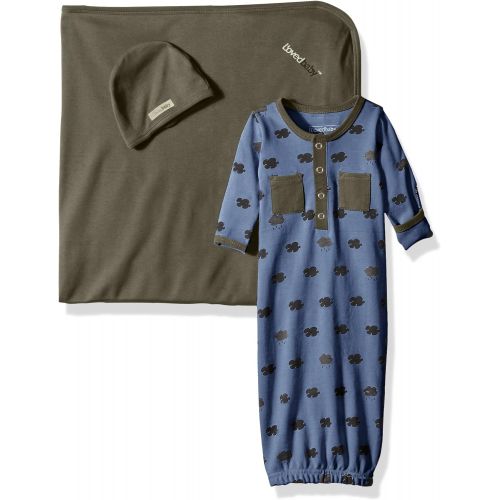  L%27ovedbaby Lovedbaby Unisex Baby Organic Cotton Blanket, Hat, and Gown